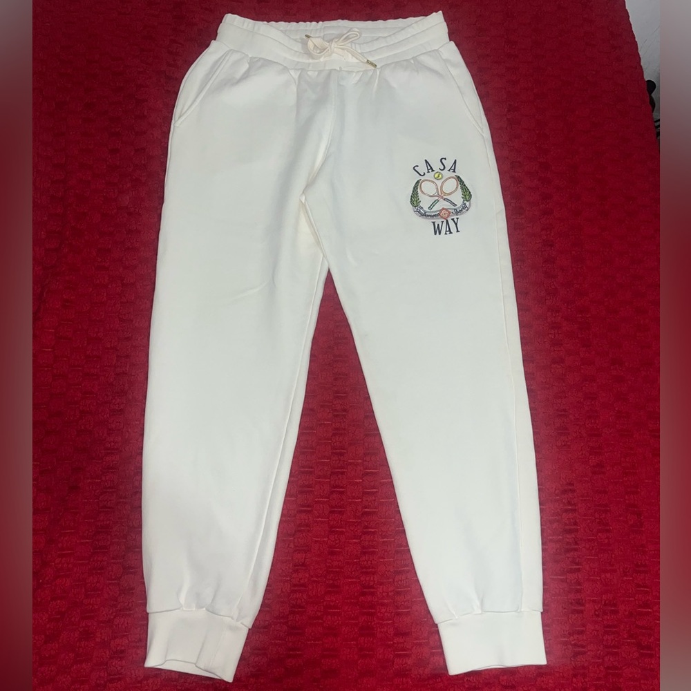 Casablanca Casa Way White Sweatpants Joggers Size Large